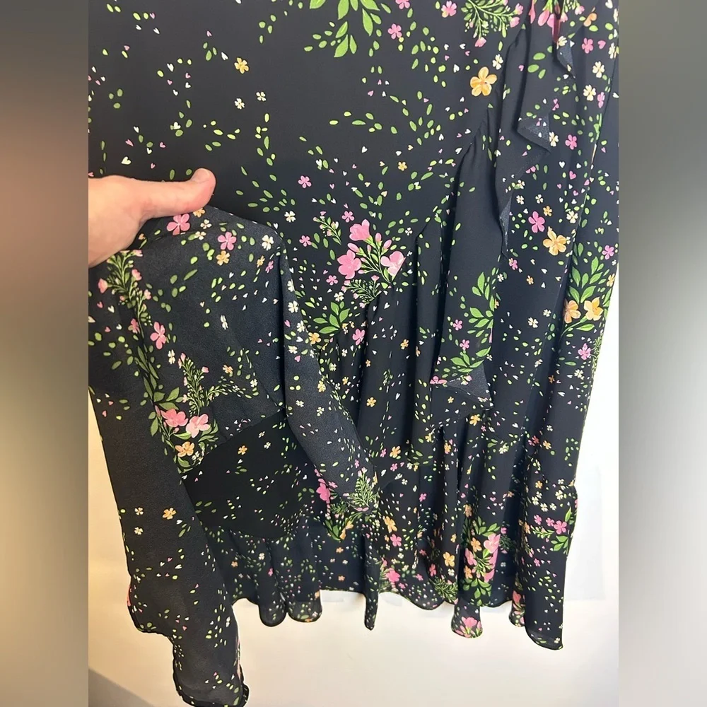 Investments‎ Floral Midi Skirt Size M Fairy Asymmetrical Chic Romantic Coquette